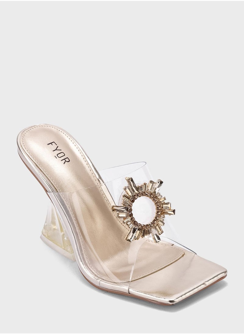 FYOR - One Strap Mid Heel Sandals - Image 1