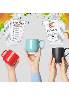 Sureio 200 Pieces Tumbler Cup Cards, Cup Care Instructions Cards, Tumbler Care Cards, Cup Of Care Mug Insert For Business, Customer Directions Cards, Online Shop Package Insert (Vibrant Style)  - Image 4