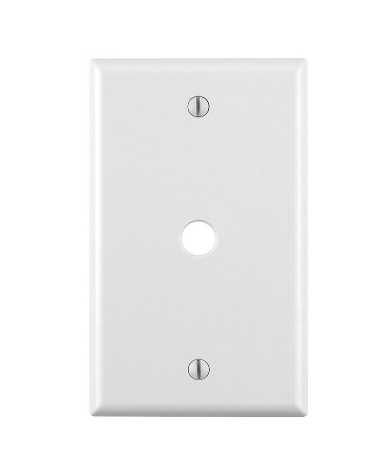 Leviton 1-Gang .406 Inch Hole Device Telephone/Cable Wallplate, Standard Size, Thermoset, Box Mount, 88013, White - Image 4