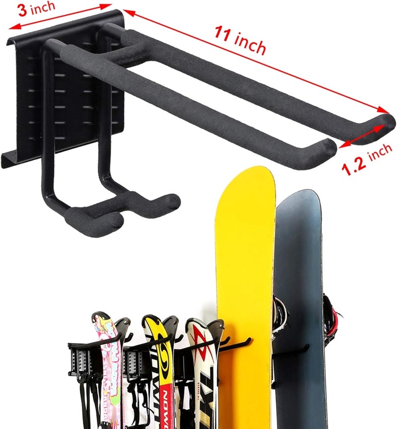 WALMANN Garage Storage Organization System Ski Wall Rack Up to 10 Pairs of Skis Mount Hanger Home Shed and Garage Snowboard Wall Rack Holds Up to 300 lbs - Image 3