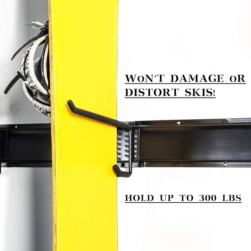 WALMANN Garage Storage Organization System Ski Wall Rack Up to 10 Pairs of Skis Mount Hanger Home Shed and Garage Snowboard Wall Rack Holds Up to 300 lbs - Image 4