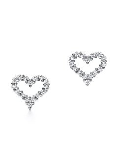 Tiffany & Co. Heart earrings in platinum with diamonds, extra mini.  - Image 1