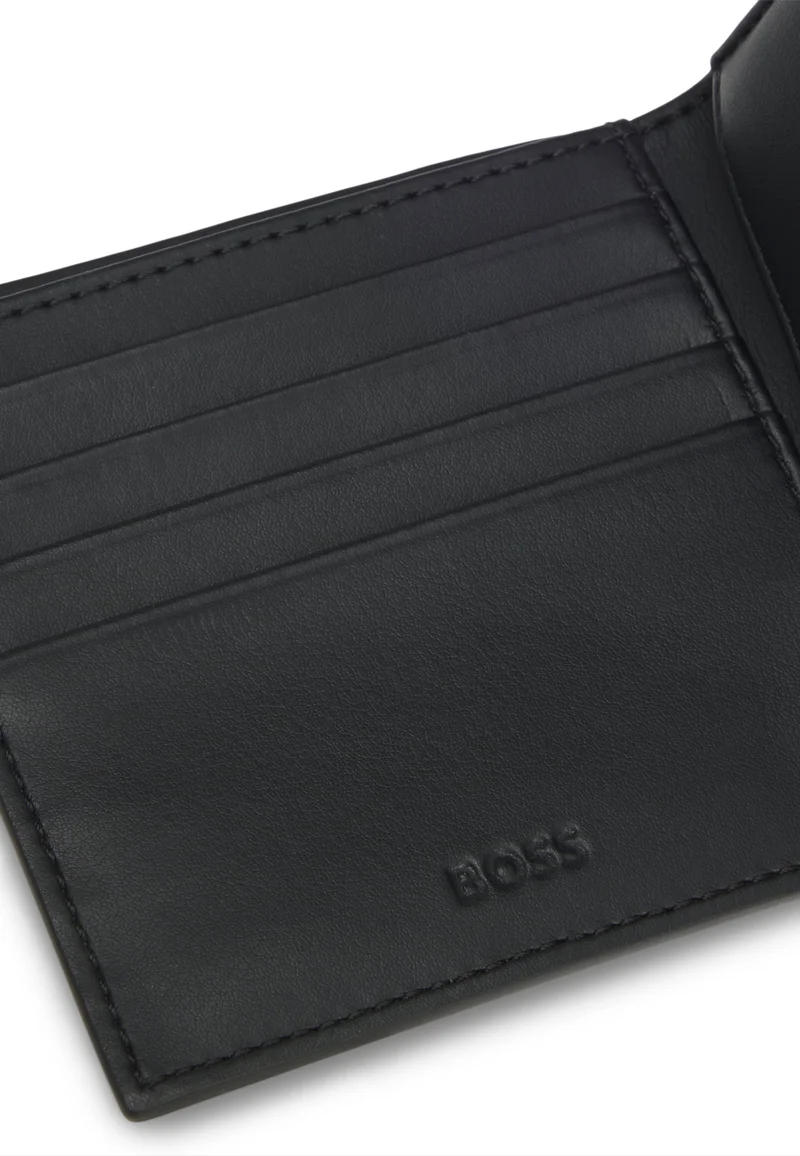 بوس Monogram wallet with plain trims