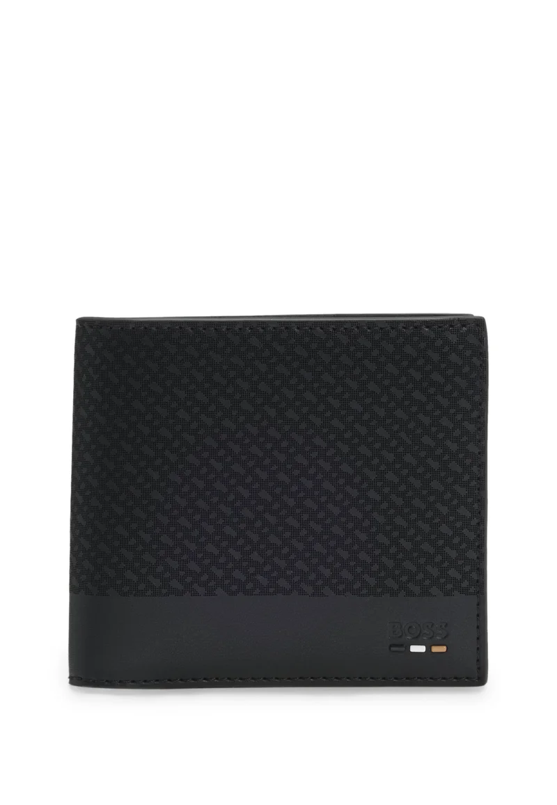 BOSS Monogram wallet with plain trims