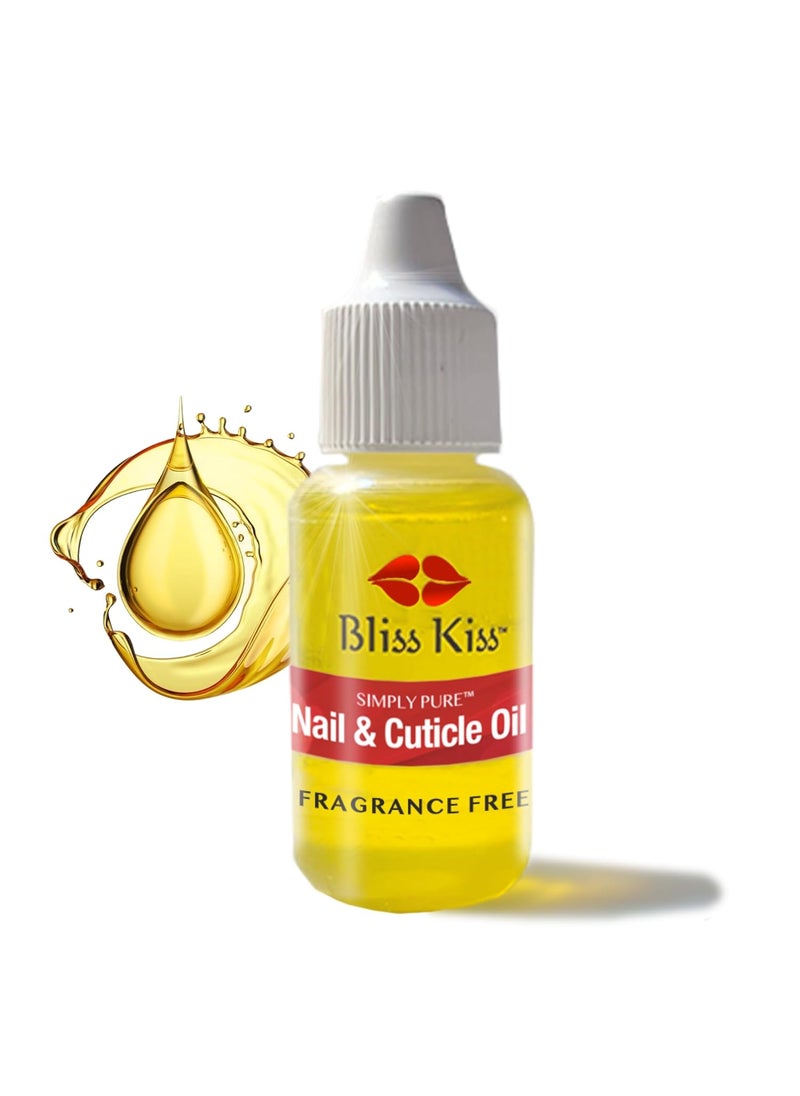 Bliss Kiss Bliss Kiss  Fragrance Free  Nail Oil Cuticle Dropper wVitamin E  JojobaNail Strengthener Nail Growth Oil and Serum for Brittle Peeling Breaking Thin Nails  05oz 