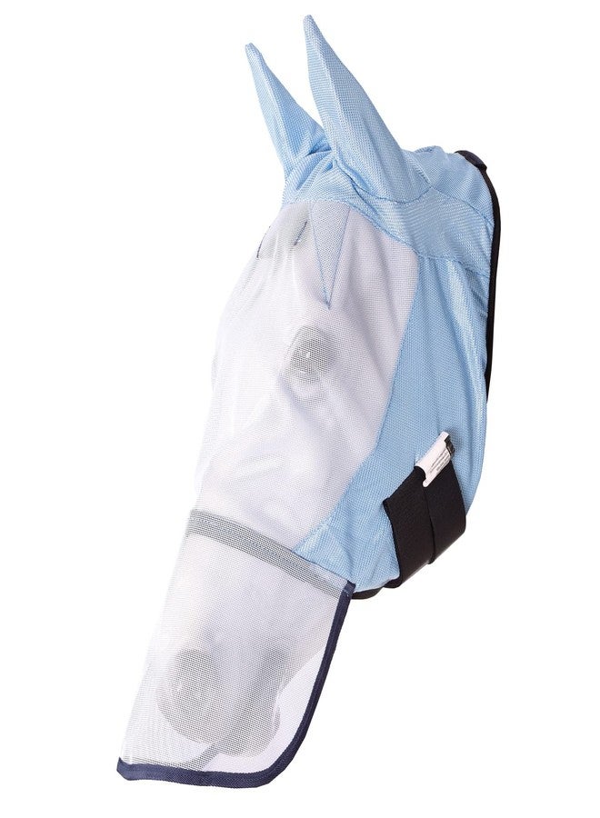 Horze Long Nose Fly Mask - Light Blue - Cob - Image 1