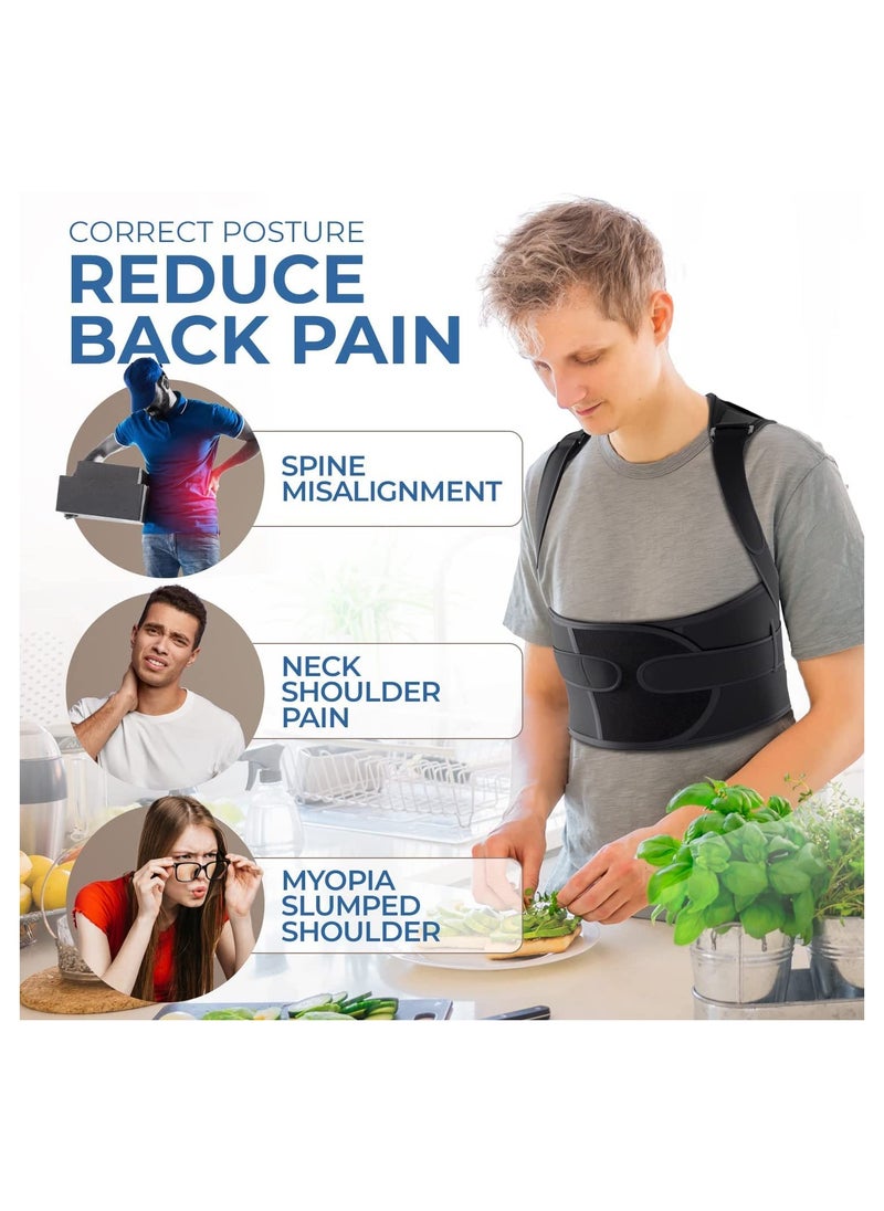 Posture Corrector for Men, Upper Lower Back Support, Adjustable Support Brace, Full Back Brace, Women's Correction Belt Anti Hunchback Decompression Posture Correction Cross Back Strap (XL)