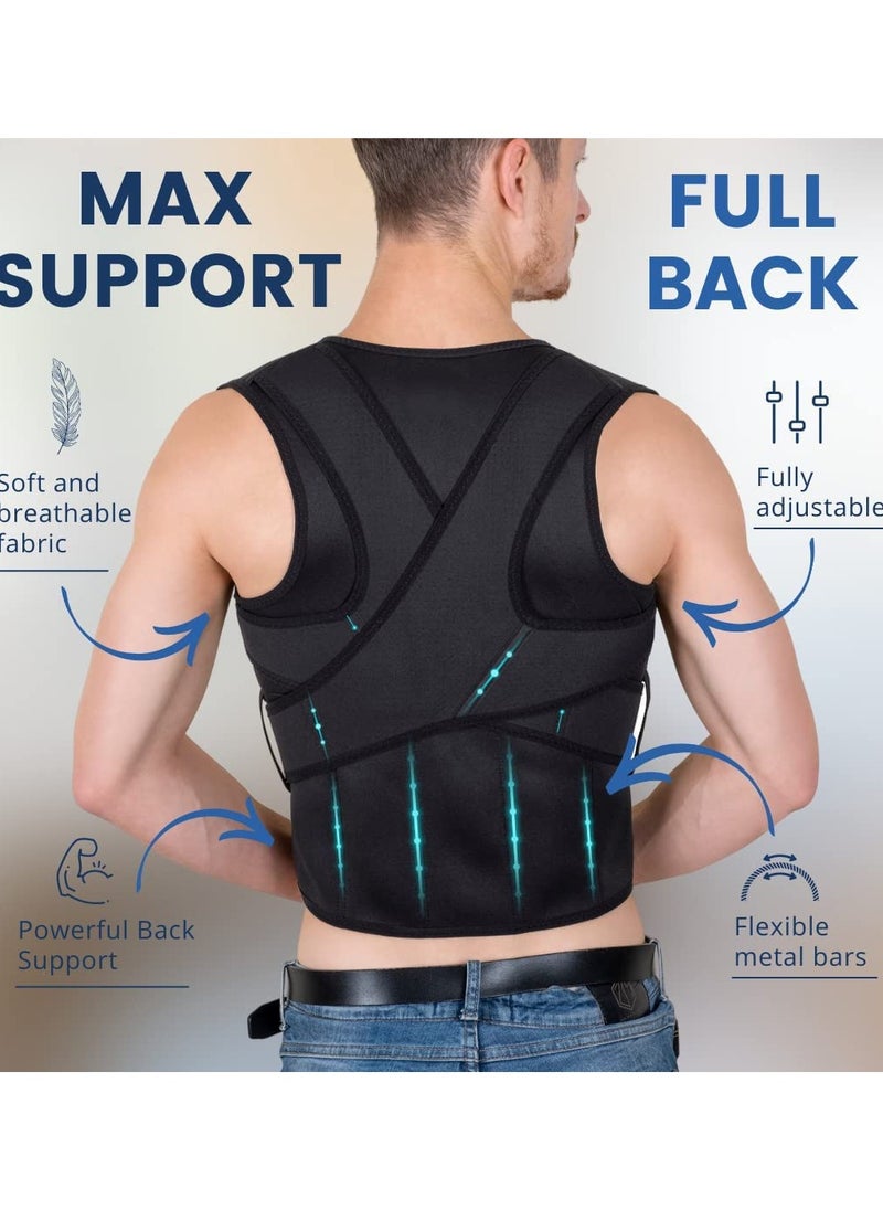 Posture Corrector for Men, Upper Lower Back Support, Adjustable Support Brace, Full Back Brace, Women's Correction Belt Anti Hunchback Decompression Posture Correction Cross Back Strap (XL)