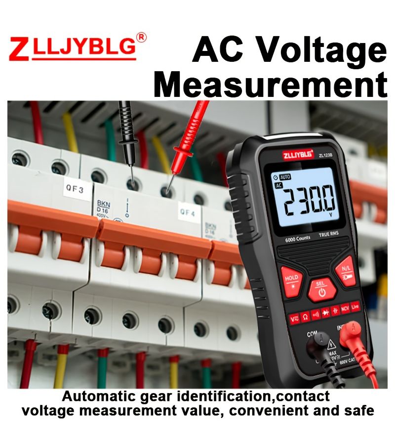 Digital Multimeter ZL123B 6000 Count AC Voltage Auto Test NCV Capacitor Resistance Diode Tester Tool - Image 1