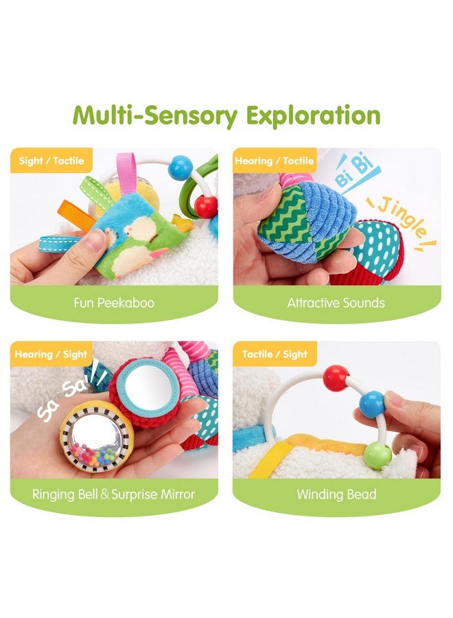 hahaland ألعاب هاهالاند للأطفال من 0-6 أشهر - ألعاب حسية للأطفال من 0-3-6 أشهر، لعبة مقعد السيارة المعلقة - حيوانات موسيقية مع جرس سحب، عضاضة، مرآة مجعدة، لعبة سرير الأطفال وعربة الأطفال، هدايا للأطفال الرضع من البنات والأولاد - Image 3