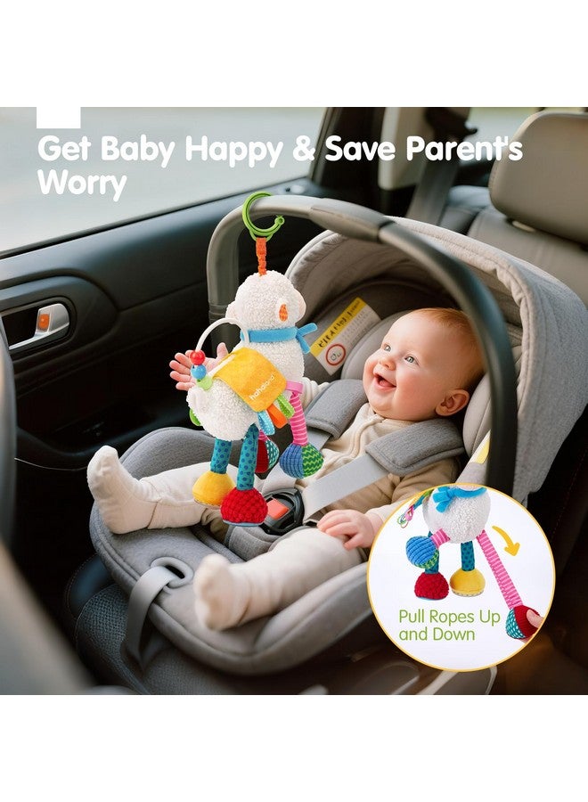 hahaland ألعاب هاهالاند للأطفال من 0-6 أشهر - ألعاب حسية للأطفال من 0-3-6 أشهر، لعبة مقعد السيارة المعلقة - حيوانات موسيقية مع جرس سحب، عضاضة، مرآة مجعدة، لعبة سرير الأطفال وعربة الأطفال، هدايا للأطفال الرضع من البنات والأولاد - Image 5