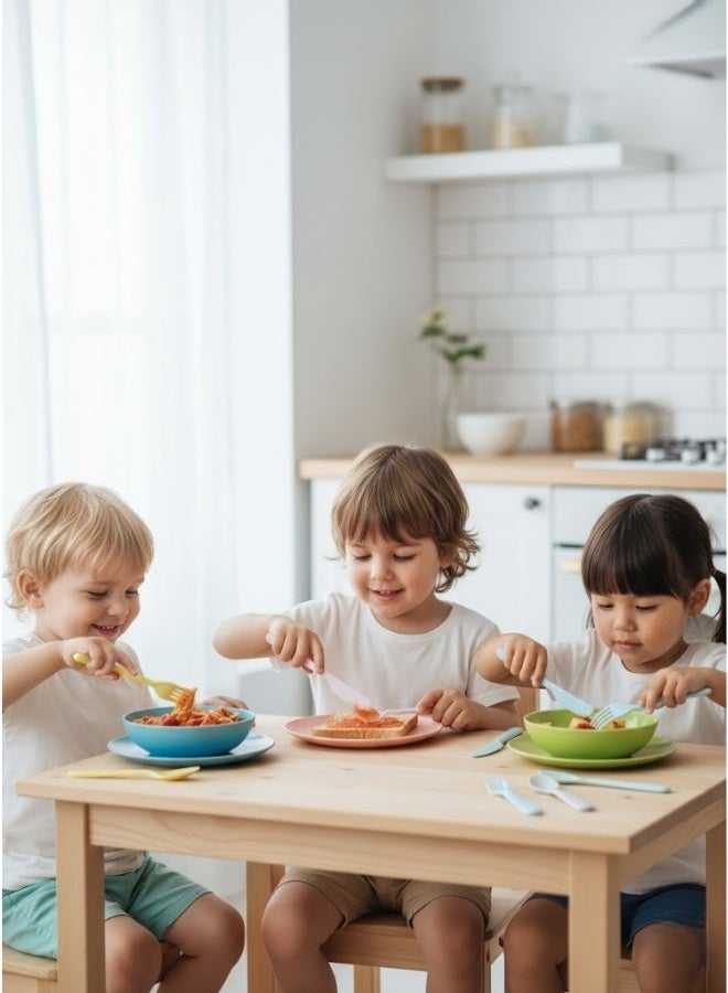 Ikea 18-Piece Kids Cutlery Set - 6 Spoons, 6 Forks, and 6 Knives, Safe and BPA-Free, Ergonomic Design for Everyday Use, Fun Multi-Colors for Kids - Perfect for Food and Self-Teaching - Image 5