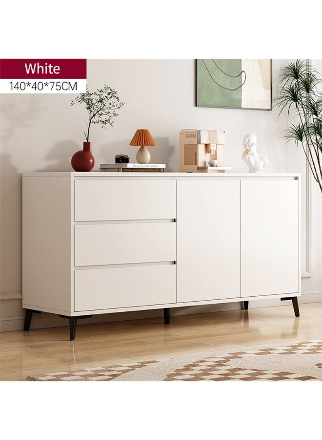 Storage Cabinet, Free Standing TV Cabinet with Drawer, Home Sideboard Cabinet, Entryway Console Cabinet Accent Table for Bedroom Hallway Dining Room, 140*40*75cm (DSG044, White) 