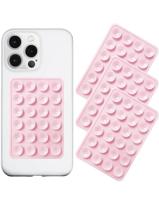 Concretization Suction Phone Case Mount, 4Pcs Silicone Phone Suction Grip Compatible with iPhone and Android Cases, Anti-Slip Hands-Free Mobile Accessory Holder, Sticky Phone Grip for Tiktok Videos and Selfies(pink) - Image 1