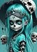Yanfairy Gothic Diamond Art Painting Kits for Adults Horror Full Drill Diamond Dots Paintings for Beginners Skull Round 5D Paint with Diamonds Pictures Gem Art Painting Kits DIY Crafts Kits 12x16inch - Image 2