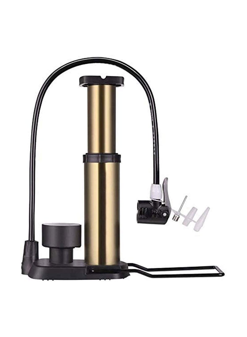 Dubkart Floor Bicycle Pump Bike Pump Bike Accessories 160 Psi High Pressure with Gauge fit Presta and Schrader Valve Mini Bikes, Gold - Image 1