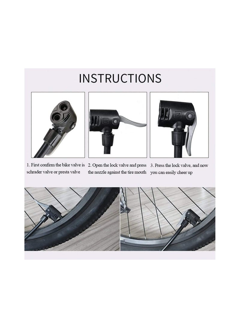 Dubkart Floor Bicycle Pump Bike Pump Bike Accessories 160 Psi High Pressure with Gauge fit Presta and Schrader Valve Mini Bikes, Gold - Image 4