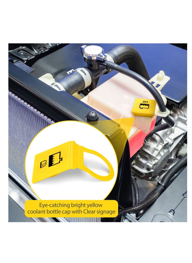 Excefore Engine Coolant Reservoir Caps, Coolant Cap Replacement, Coolant Recovery Tank Cover, with Sponge Pad, Compatible with Many Car Models, Replaces OEM#55111074AA 52079331 - Image 2
