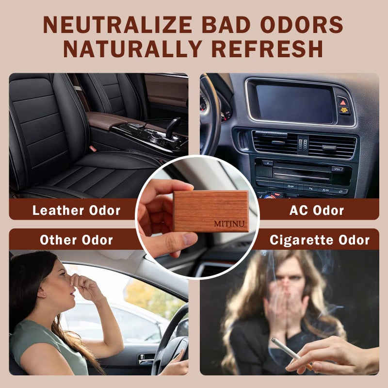 MITINU Car Air Freshener â€“ 4-Pack â€“ Long-Lasting Scents with Metal Clip â€“ Amber, Ocean, Teak & Coconut â€“ Aromatherapy Vent Diffuser & Auto Odor Eliminator - Image 5