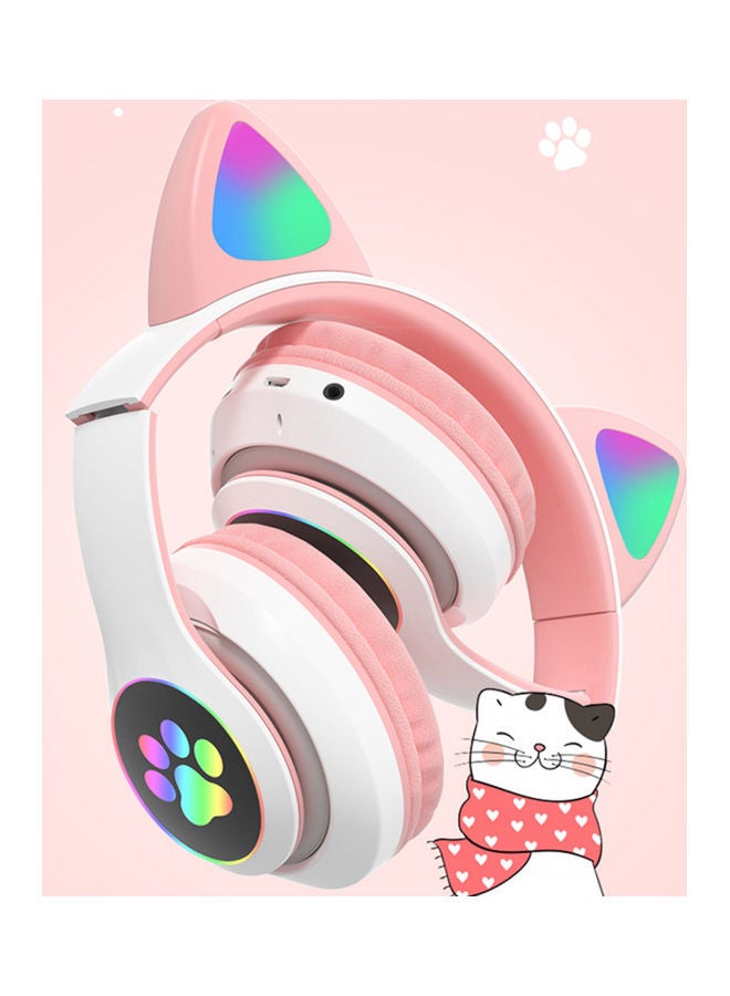 Over Ear Music Glowing Cat Ear Headphones Pink - Image 4