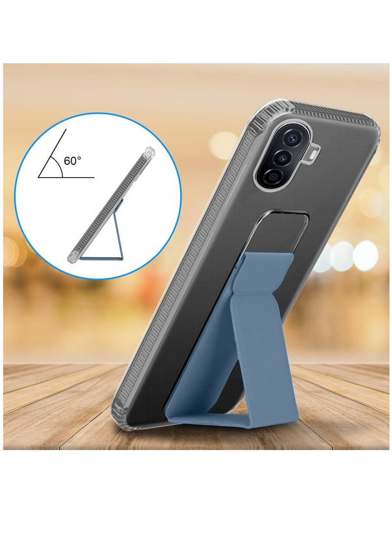 دبليو تيك غطاء وسادة هوائية بمقبض يد من مادة TPU لهاتف هواوي نوفا Y70 4G 2022 / Y70 Plus 4G 2022 / Y71 4G 2023 شفاف/أزرق سماوي - Image 3