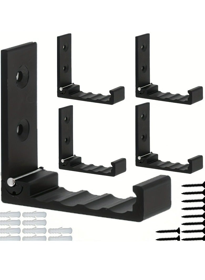 Generic 5 Pack Wave Folding Hooks for Heavy Duty Wall Hanging, Black Coat, Towel, Hanger, Hat, Backpack, Bag Hooks - Image 1