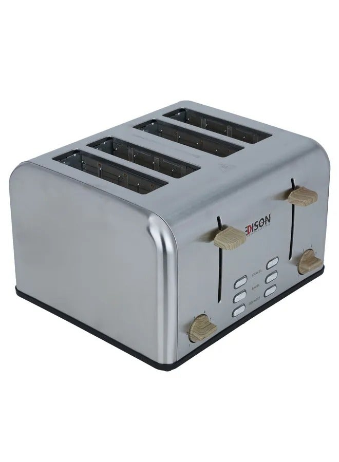اديسون حماصة خبز كهربائي إديسون، 4 شرائح، 1600 واط - فضي - Image 1