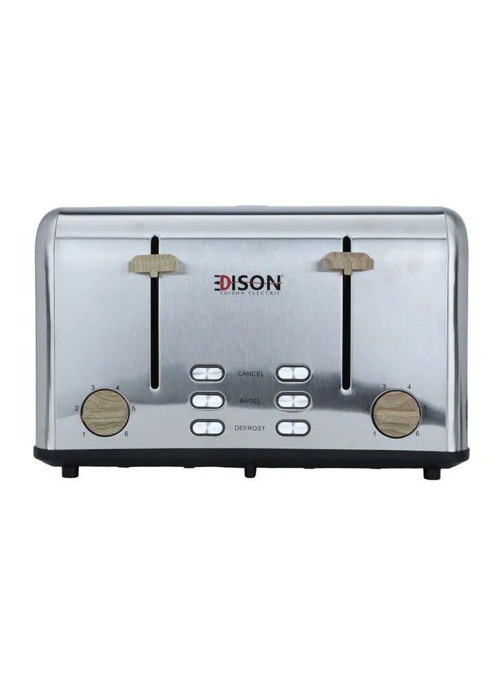 اديسون حماصة خبز كهربائي إديسون، 4 شرائح، 1600 واط - فضي - Image 2