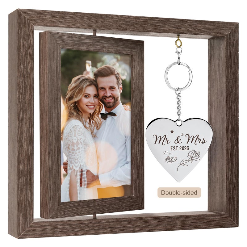 HELORAY Wedding Gifts for Couples Personalized Wedding Gifts for Newlyweds Gift Wedding Picture Frame Mr and Mrs Wedding Presents for Newlyweds Bridal Shower Gift for Bride - Image 1