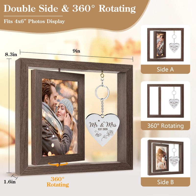 HELORAY Wedding Gifts for Couples Personalized Wedding Gifts for Newlyweds Gift Wedding Picture Frame Mr and Mrs Wedding Presents for Newlyweds Bridal Shower Gift for Bride - Image 4
