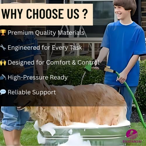 Divayanshi 7 Pattern High Pressure Spray Gun for Plants – Adjustable Water Jet Sprayer Nozzle for Pipe & Garden Hose, Multipurpose Gardening Water Sprayer for Lawn, Car Wash, Bike & Home Cleaning - Image 4