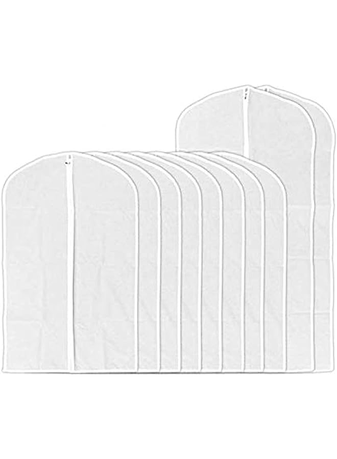 Zaboon 10 Hanging Garment Bags Lightweight Full Clear Zipper Suit Bag For Closet Storage Or Travel Clothes Cover Dust Cover Household Wardrobe Closet Organizer 8 Medium + 2 Large - Image 1