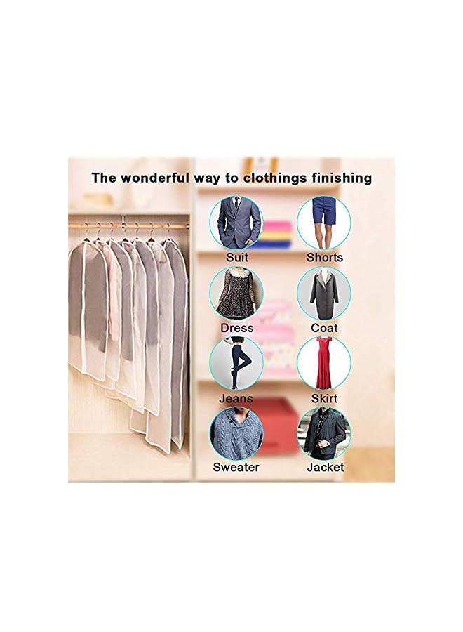 Zaboon 10 Hanging Garment Bags Lightweight Full Clear Zipper Suit Bag For Closet Storage Or Travel Clothes Cover Dust Cover Household Wardrobe Closet Organizer 8 Medium + 2 Large - Image 2