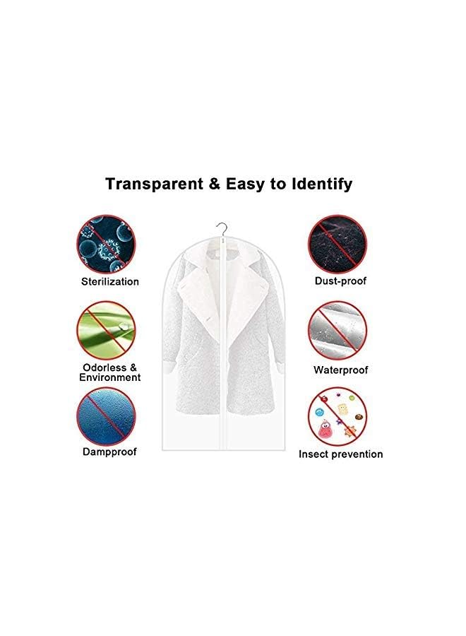 Zaboon 10 Hanging Garment Bags Lightweight Full Clear Zipper Suit Bag For Closet Storage Or Travel Clothes Cover Dust Cover Household Wardrobe Closet Organizer 8 Medium + 2 Large - Image 4