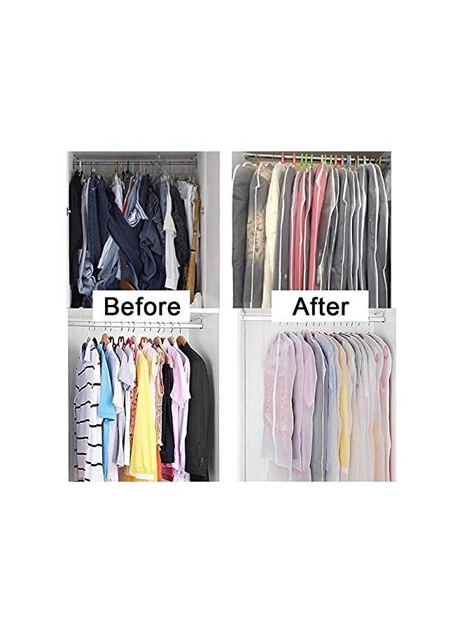 Zaboon 10 Hanging Garment Bags Lightweight Full Clear Zipper Suit Bag For Closet Storage Or Travel Clothes Cover Dust Cover Household Wardrobe Closet Organizer 8 Medium + 2 Large - Image 3