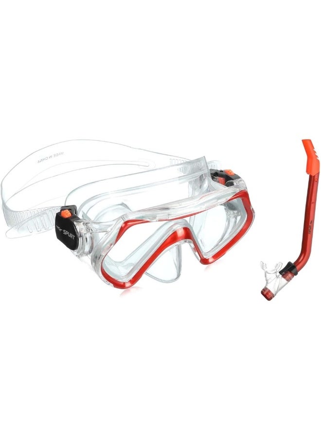 Spurt Spurt - Snorkeling Mask with Tube Red and Transparent - M169  - Image 1
