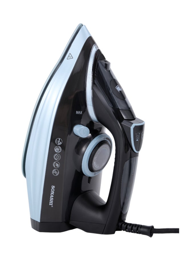 SONASHI Steam Iron with Ceramic Coated Soleplate, 300ML Water Tank, Powerful Steam Burst, Adjustable Thermostat with Spray Iron Feature, Self-Clean Function, For All Types of Fabric, SI-5090C 3000W 300 ml 3000 W SI-5090C black - Image 2