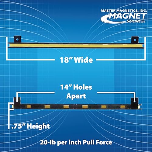 Master Magnetics 18" Magnetic Bar Tool Organizer - Easy to Install Magnet Storage Holder for House, Garage, Shed, or Job Site - Black Powder Coat - Image 3