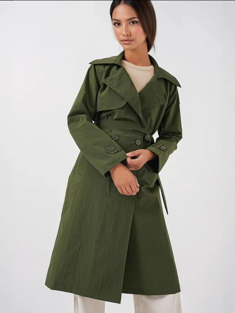 BIG DART BDART Double Breasted Long Trench Coat with Pockets