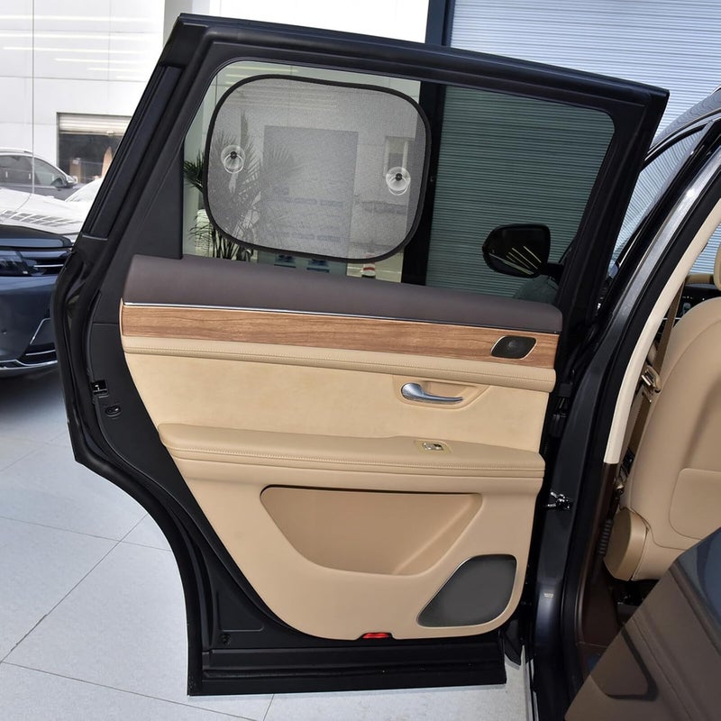 ظلال نوافذ سيارات، زوج واحد مع أكواب شفط، مقاس 44x36 سم، لحماية النوافذ الجانبية من أشعة الشمس والحرارة - Image 4