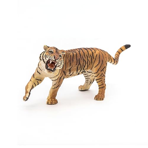 Papo - Roaring Tiger - Wild Animal Figurine - 3 Years Old - Hand Painted - Children's Gift idea - Realistic Educational Toy - Rainforest and Predators - 15 x 6 x 8cm - Roaring Tiger Toy - Image 4