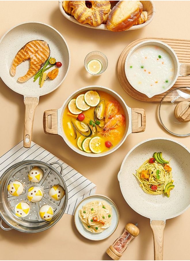 6 Pieces Non-stick Coating Cookware Set - Aluminum Alloy Material - Pot and Pan - Casserole, Stockpot, Deep Frying Pan White - pzsku/ZDC3C7AD8817892765CECZ/45/_/1691402526/e70c5865-2ae3-4c26-9595-7c719150dc2f