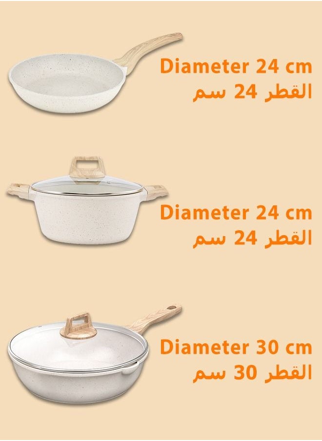 6 Pieces Non-stick Coating Cookware Set - Aluminum Alloy Material - Pot and Pan - Casserole, Stockpot, Deep Frying Pan White - pzsku/ZDC3C7AD8817892765CECZ/45/_/1691402565/e1526f51-09a2-42e4-ad2e-ca16fbd0a93e