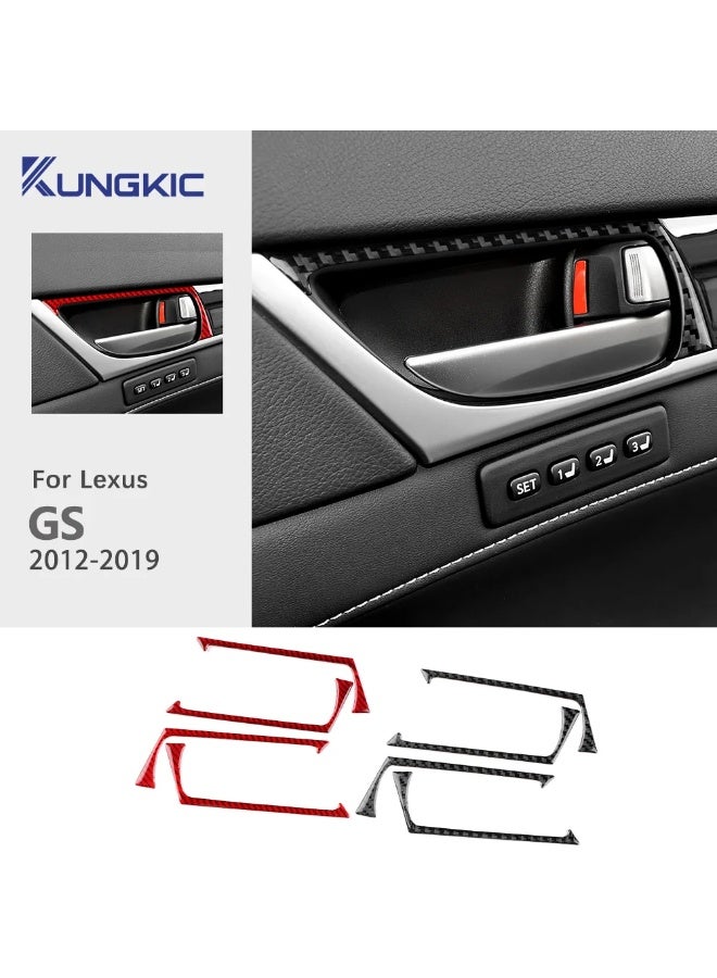 KUNGKIC Real Soft Carbon Fiber For Lexus GS GS250 GS350 GS200t GS450h L10 2012-2019 LHD RHD Car Door Handle Strip Interior Trim Sticker - Image 2