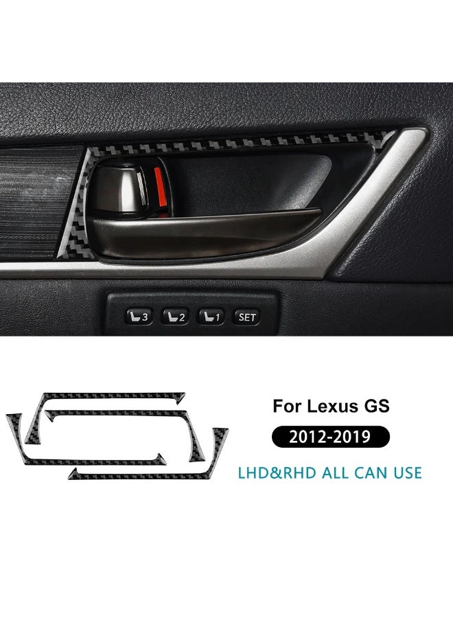 KUNGKIC Real Soft Carbon Fiber For Lexus GS GS250 GS350 GS200t GS450h L10 2012-2019 LHD RHD Car Door Handle Strip Interior Trim Sticker - Image 1