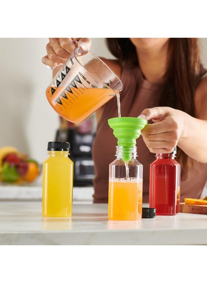 Comfy Package [8 oz. - 25 Count Reusable Plastic Juice Bottles With Caps, Labels, Brush, and Silicone Funnel - Clear plastic Bottles with Caps, Juice Containers with lids, for All Beverages - Image 5