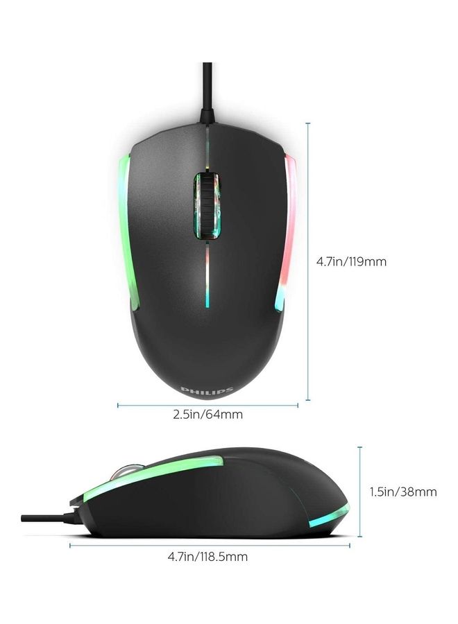 Philips Wired Gaming Mouse Black - Image 2