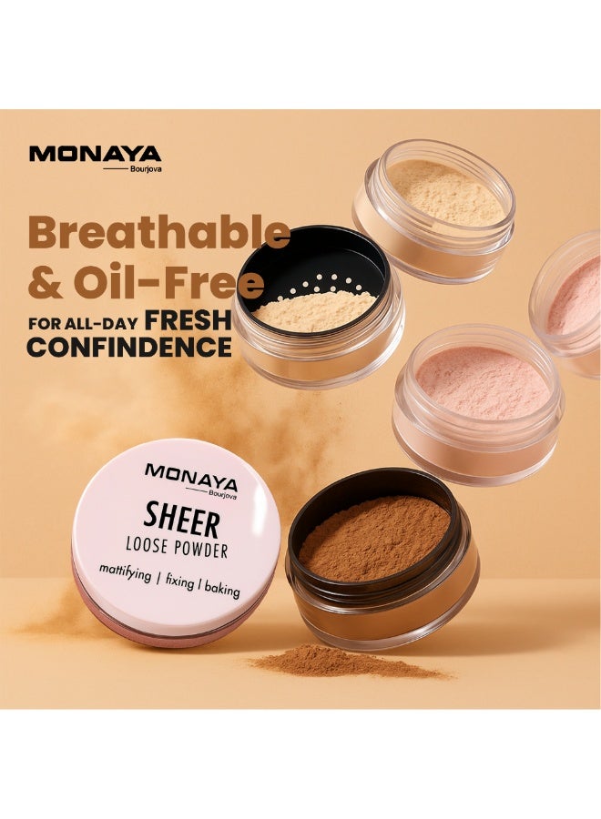 Monaya LP001 Sheer Loose Powder – Lightweight Setting Powder, Oil Control, Smooth Matte Finish, Long-Lasting & Flawless Look for All Skin Types, 12g Each - Image 3