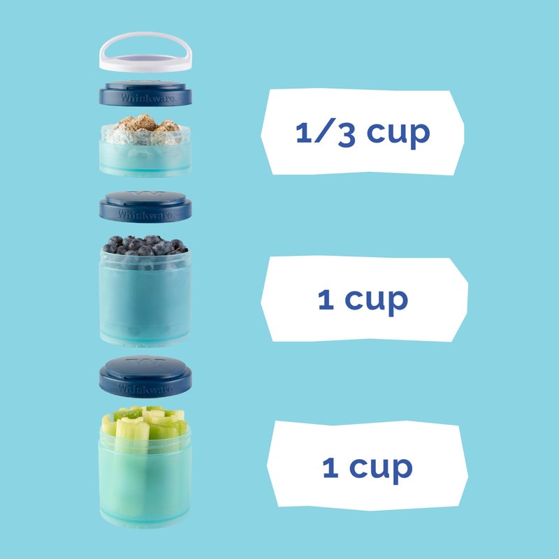Whiskware Paw Patrol Stackable Snack Containers for Infants, Kids, and Toddlers, Durable Food Storage Containers for Daycare, Car, and Airplane Travel, Dishwasher Safe, Chase - Image 4