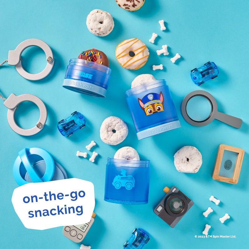 Whiskware Paw Patrol Stackable Snack Containers for Infants, Kids, and Toddlers, Durable Food Storage Containers for Daycare, Car, and Airplane Travel, Dishwasher Safe, Chase - Image 5